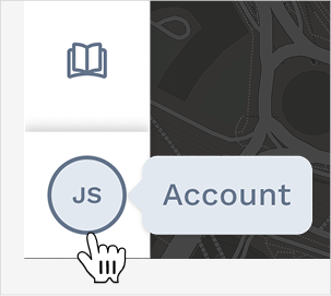 Account settings menu. Account settings menu