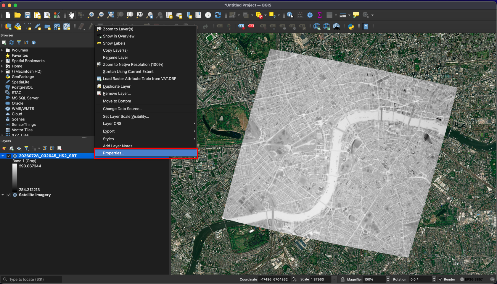 Selecting layer properties Selecting layer properties