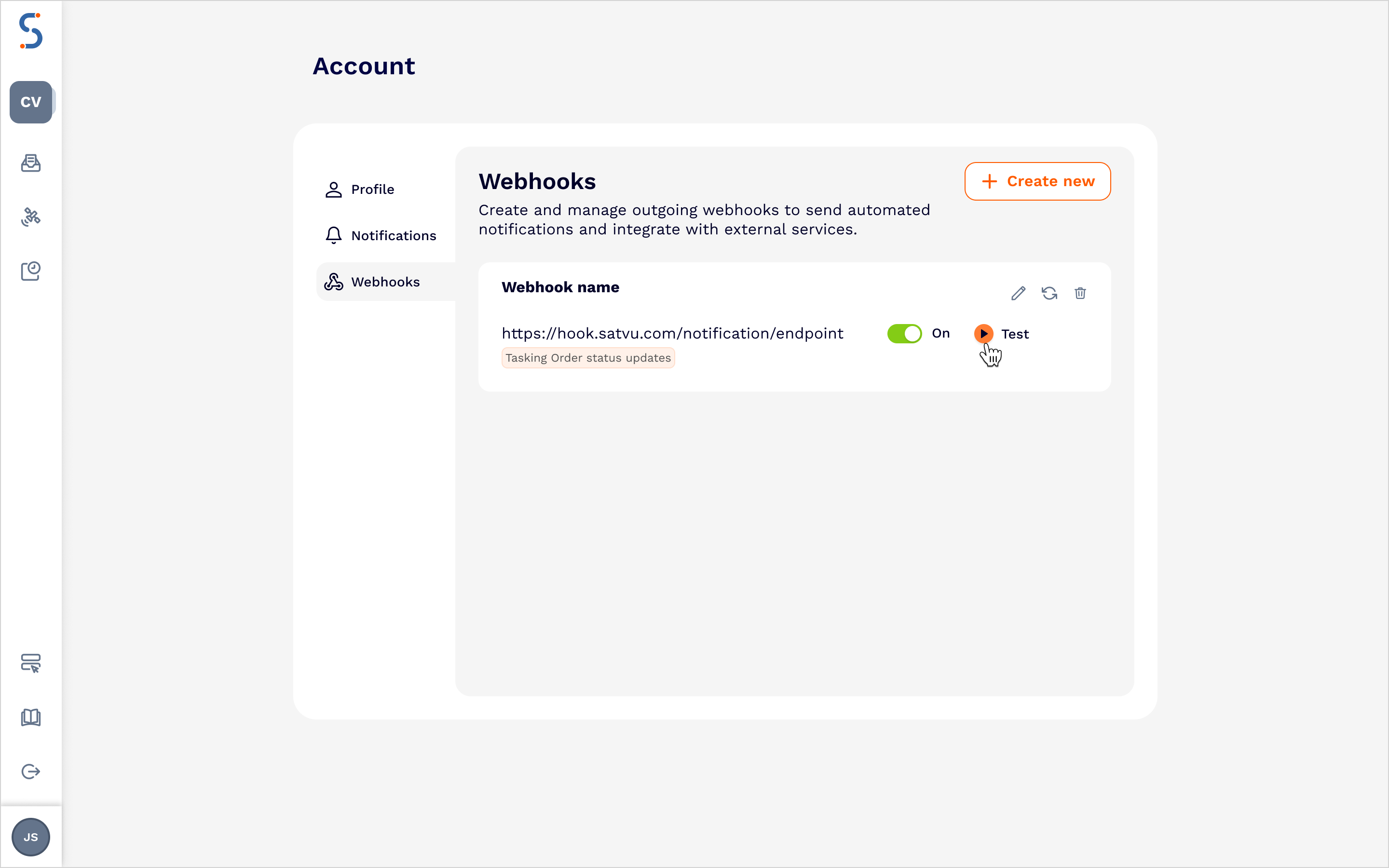 Testing a webhook. Testing a webhook
